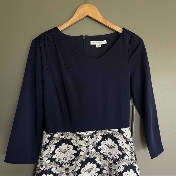 NWT Kay Unger Izabella A-Line Evening Gown Navy 2 - Picture 10 of 15